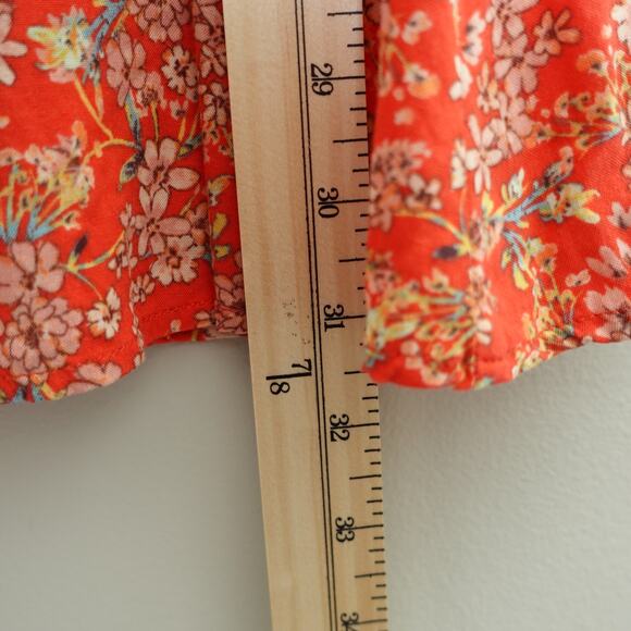 O'neill Orange Floral Multicolor Light Flowy Short Sleeve Mini SunDress Size XS - Picture 9 of 9
